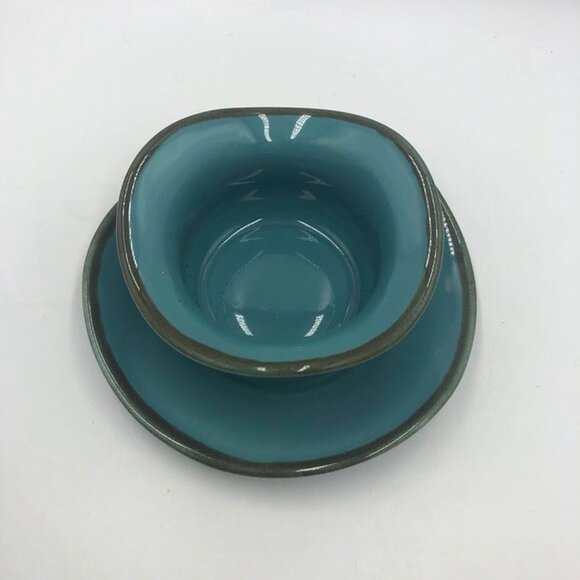 Southern Living at Home RETIRED Set of 2 Blue Tuscan Tidbit Bowl and Saucer Set - Picture 4 of 10